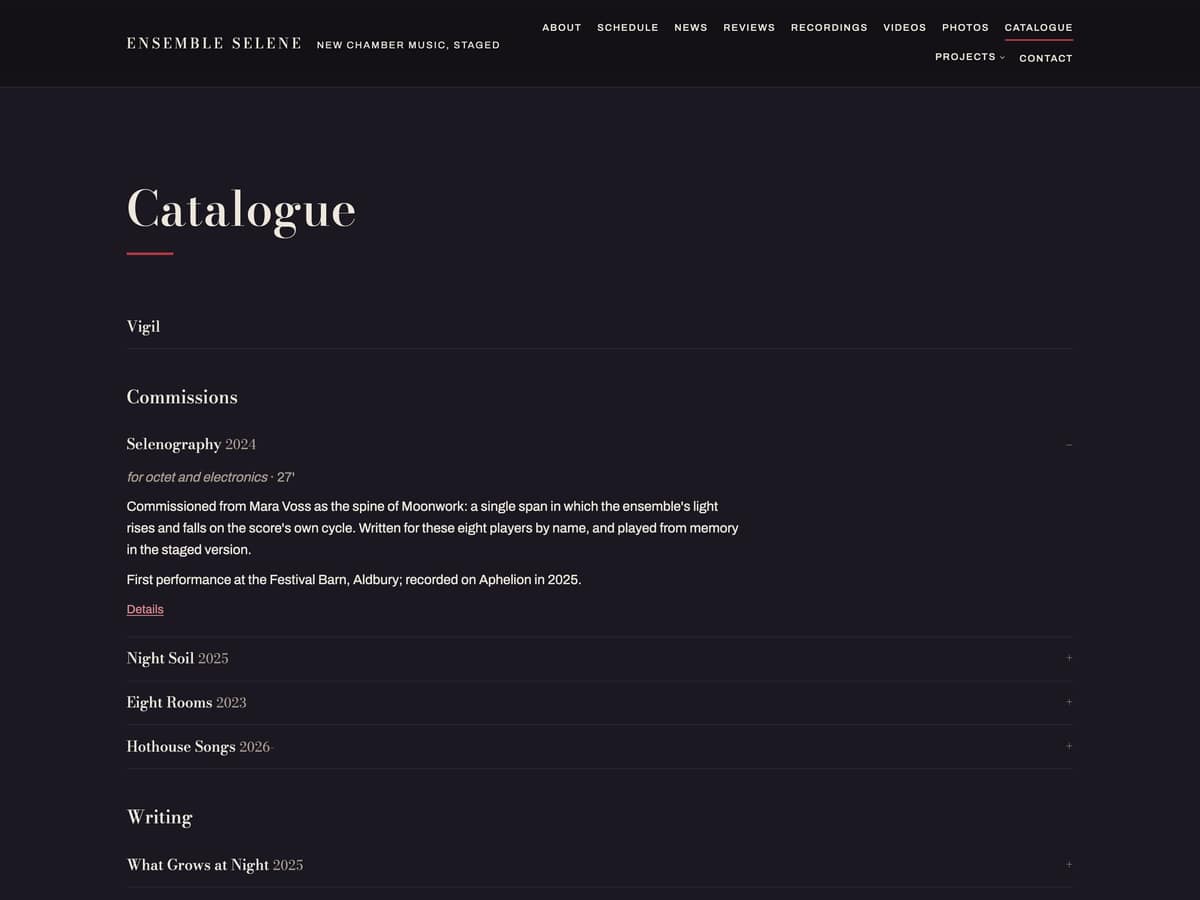 Works — Ensemble Selene