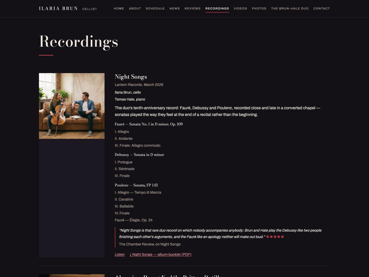 Recordings — Ilaria Brun