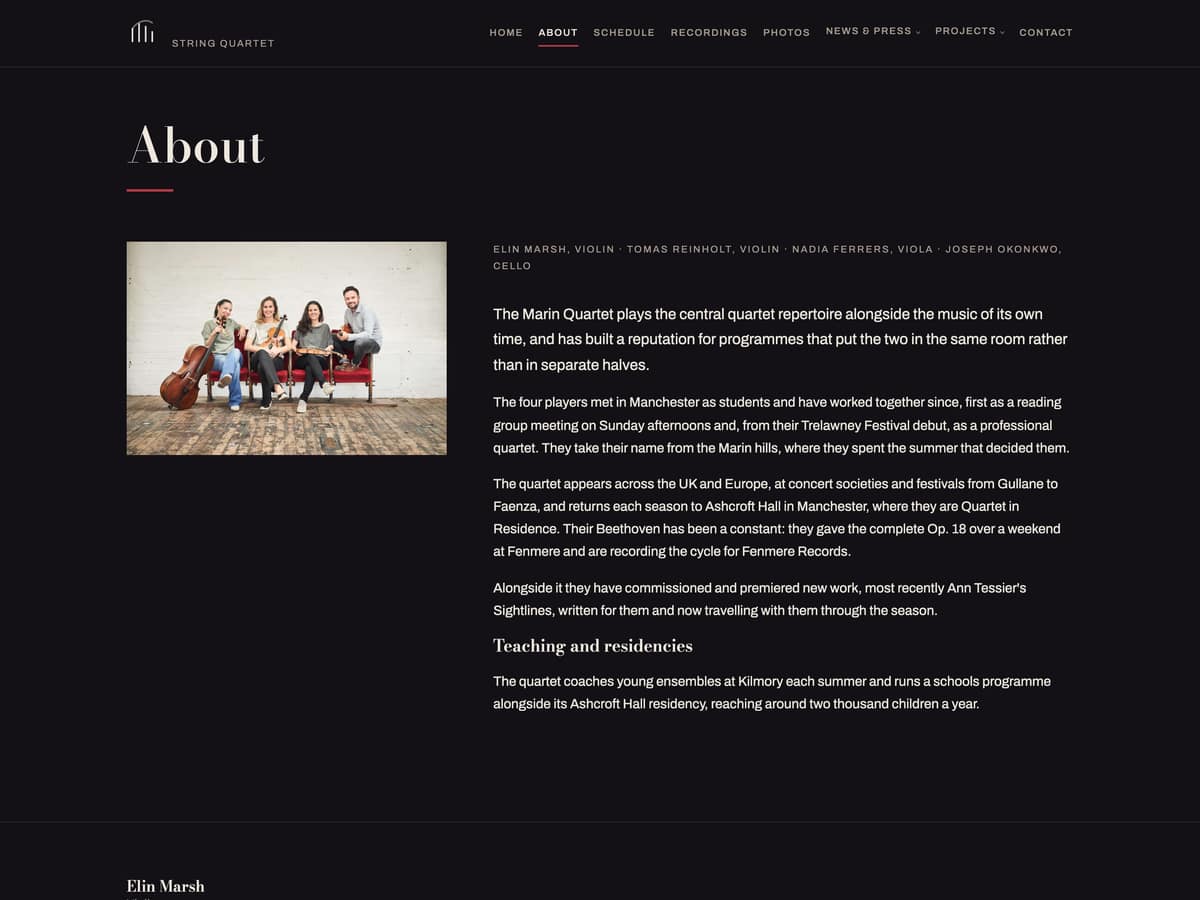 About — The Marin Quartet