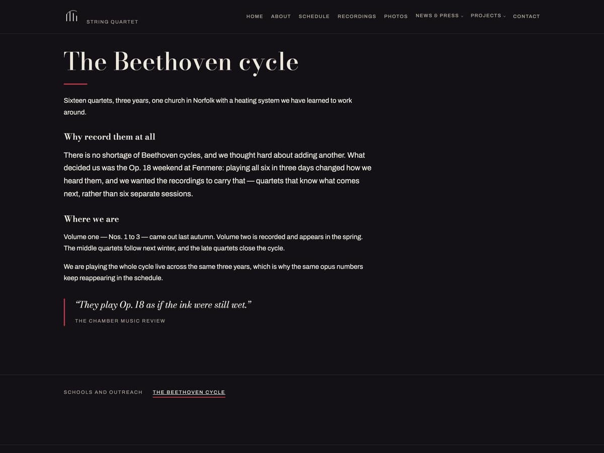 The beethoven cycle — The Marin Quartet